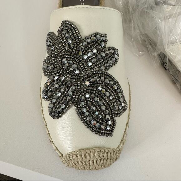 Marc Fisher Women's Slip On Espadrille Leather Beaded Rope Loafers Size 5.5 NIB - Picture 6 of 13